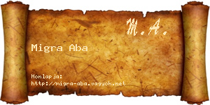 Migra Aba névjegykártya